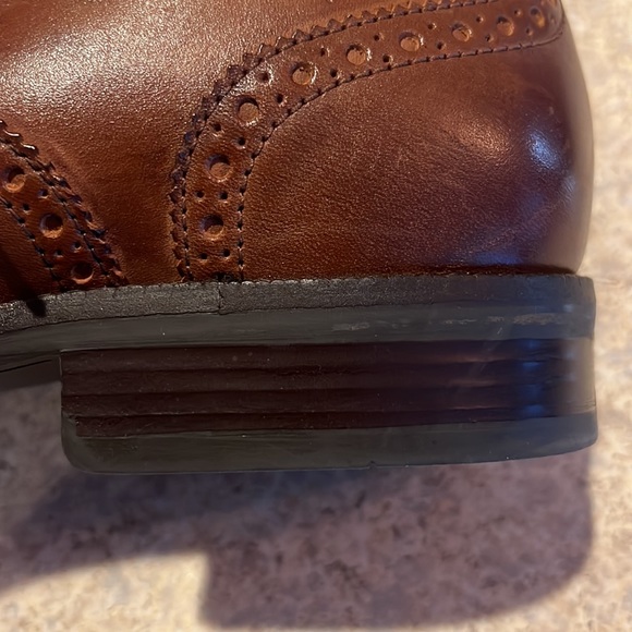 Cole Haan Mens Brown Wingtip Leather Oxfords - Picture 9 of 11